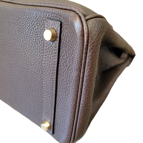 Hermes Birkin 30 cm Chocolat Togo Leather Handbag - Picture 8 of 10
